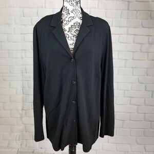 August Max button front jacket stretch knit 1x